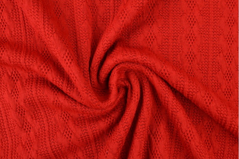 Jacquard cable knit fabric 01 red