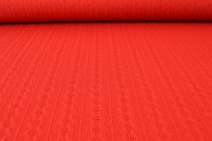 Jacquard cable knit fabric 01 red