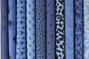 Denim Chambray gewaschen mit Motiven