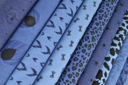 Denim Chambray gewaschen mit Motiven