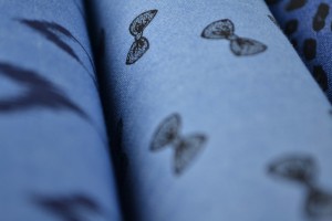 Denim Chambray gewaschen mit Motiven
