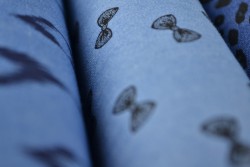 Denim Chambray gewaschen mit Motiven
