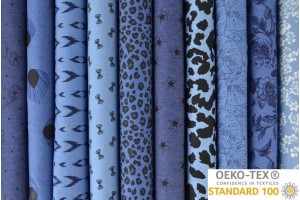 Denim Chambray gewaschen mit Motiven