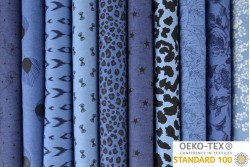 Denim Chambray gewaschen mit Motiven