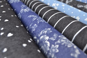 Denim Chambray gewaschen mit Motiven