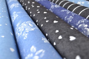 Denim Chambray gewaschen mit Motiven