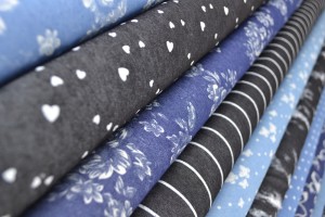 Denim Chambray gewaschen mit Motiven