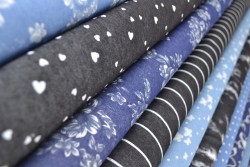 Denim Chambray gewaschen mit Motiven