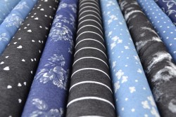 Denim Chambray gewaschen mit Motiven