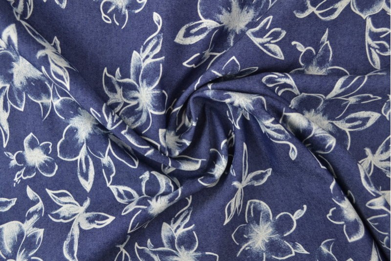 Denim chambray washed print 18-04