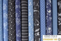 Denim Chambray gewaschen mit Motiven