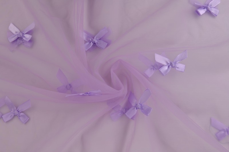 Mesh bowknot 08-21 lavender