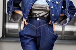 Denim-look Viskose Shine