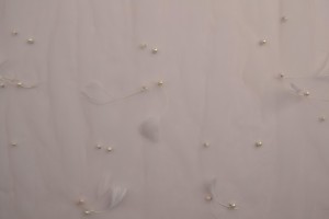 Mesh feather and pearls 09-19 old pink
