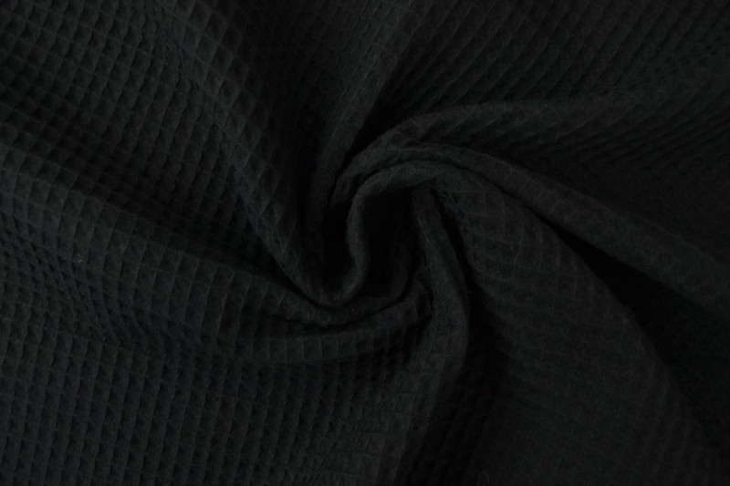 Waffelstoff 03 schwarz