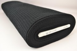 Waffelstoff 03 schwarz